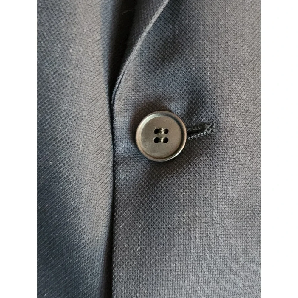 Yves Saint Laurent Blazer Mens 38 Navy Blue 100% Wool Sport Coat Jacket YSL